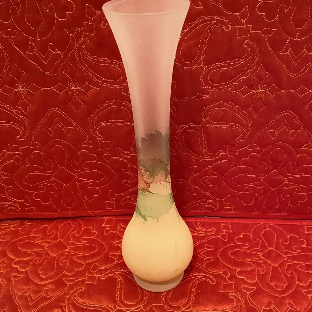Vintage Ambiente Zwiesel Germany Mouthblown Satin Splatter‎ Colour Glass Vase